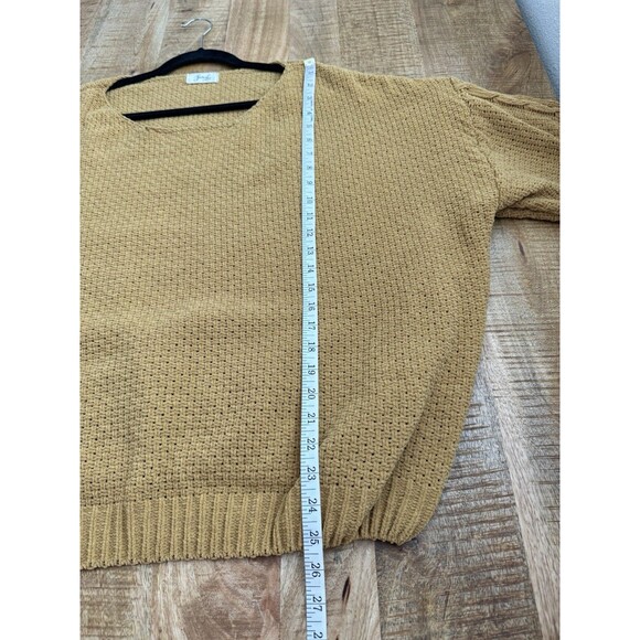 Shirley Lee Women's Long Sleeve Mustard Yellow Chunky Knit Sweater Comfy 2X - Picture 9 of 10